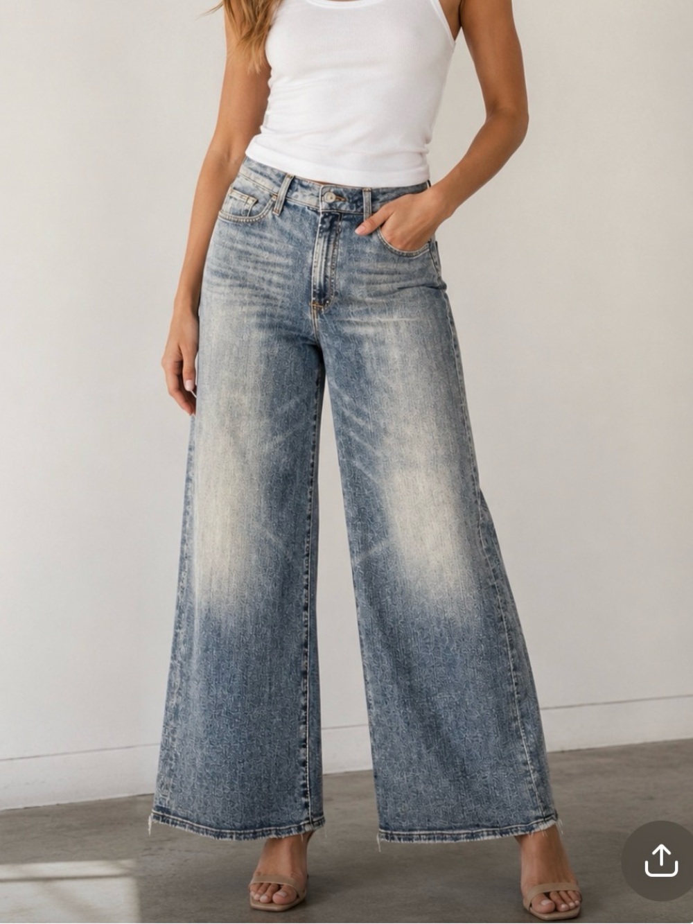 7 For All Mankind wide leg cropped jeans